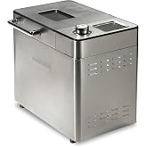 Hamilton Beach Premium Dough &amp; Bread Maker Machine With Delay Start | Auto Fruit &amp; Nut Dispenser | 2 lbs Loaf Capacity | 21 Programmable Settings Including Gluten Free &amp; Keto | Stainless Steel