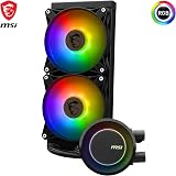 MSI MAG E240 AIO CPU Cooler ARGB Dual-Chamber Pump 120mm Fans view 3