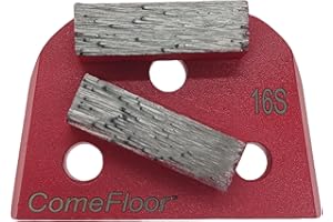 COMEFLOOR Concrete Floor Grinding Disc, Diamond Metal Grinding Shoes for Concrete Preparation, Compatible with Lavina/Onfloor Grinders, Double Bar 16 Grit Soft Bond, Pack of 9
