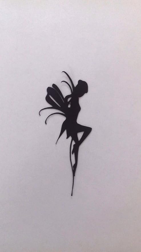8 Wunderschone Ausgestanzte Feen Silhouetten Aus Schwarzem Karton