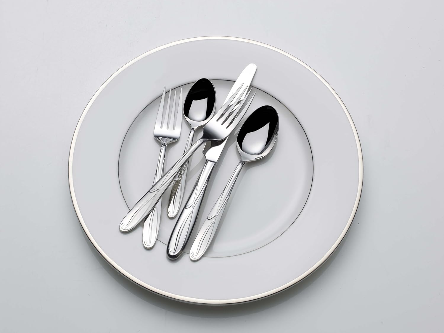 Mikasa Cocoa Blossom 65-Piece Stainless Steel Flatware Set with Serveware, Service for 12