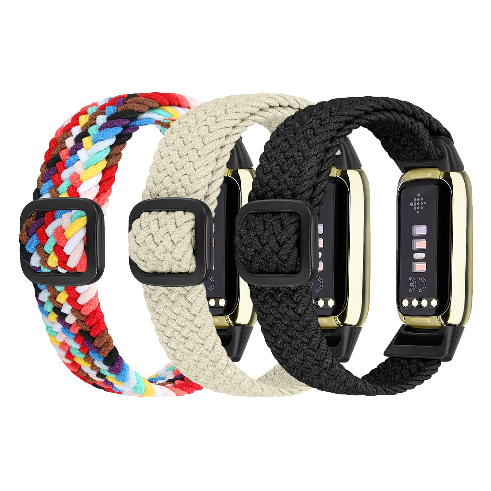 Ecogbd Elastic Nylon Replacement Strap Compatible with Fitbit Luxe, Soft Fabric Adjustable Breathable Sport Wristband for Women Men