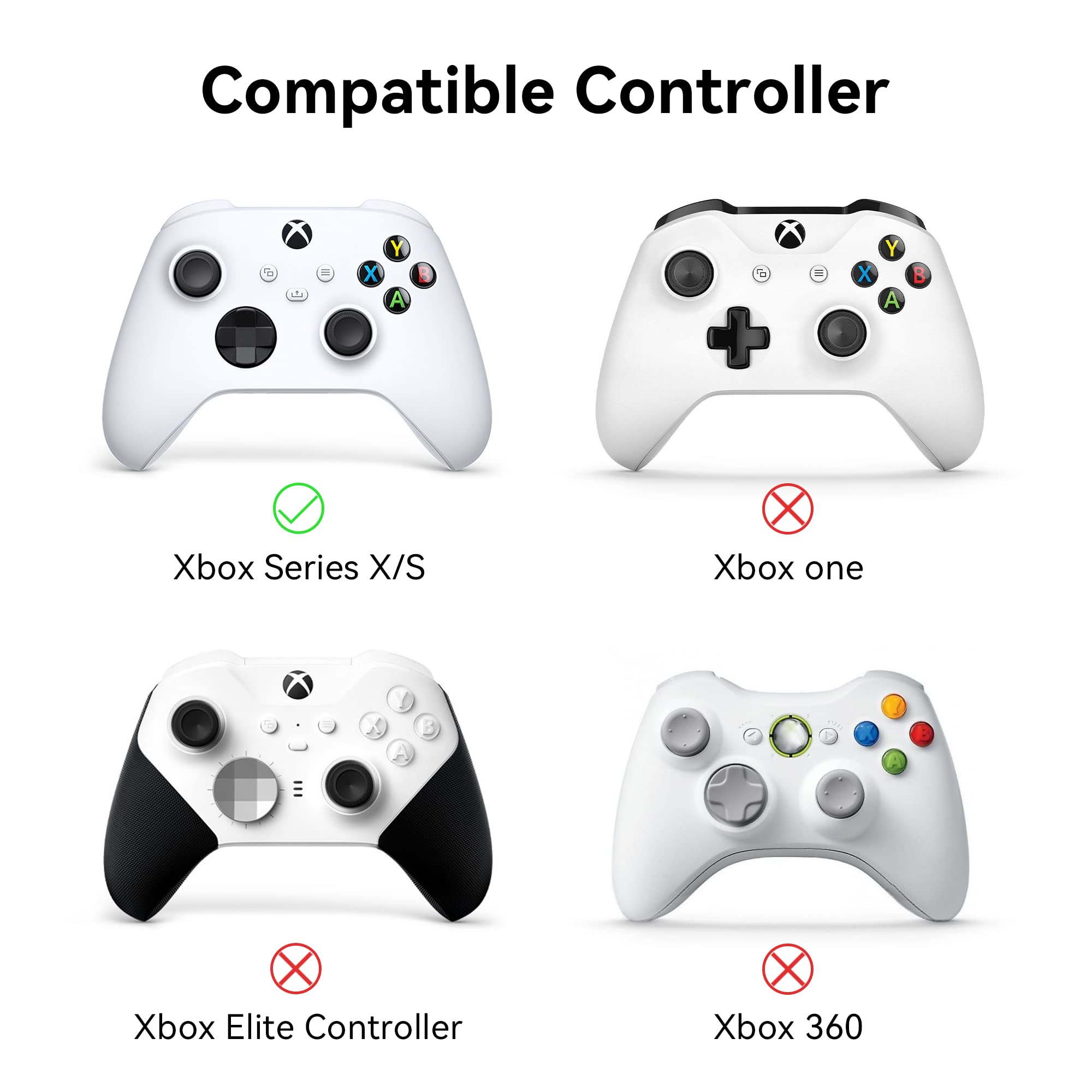 GeekShare Cat Paw Controller Skin Grips Set Anti-Slip Silicone Protective Cover Skin Case Compatible with Xbox Series X Controller with 2 Thumb Grip Caps and 1 Sticker (Blue)