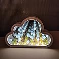 Yevheniy 20 Flowers DIY Tulip Mirror Night Light, LED Handmade Tulip Ocean Cloud Lights, 2 in 1 Mirror & Table Lamp Decoration Ornaments, Bedside Lamp for Couple, Friends, Children (Blue)
