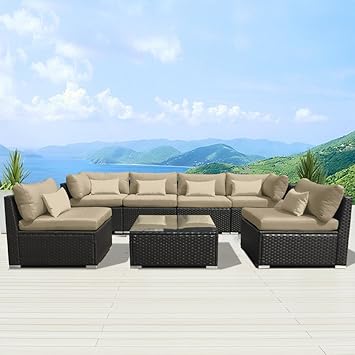 Amazon.com: Modenzi 80G-U Outdoor Sectional Patio Furniture Espresso ...