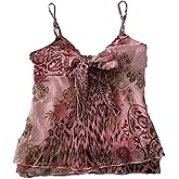 TYATVS Y2K Harajuku Halter Top for Women 2000s Vintage Grunge Cami Coquette Cropped Punk Tank Downtown Girl Clothes