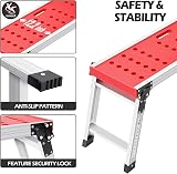 KINGRACK Folding Work Platform Aluminium Step Ladder with 150 kg Load view 2