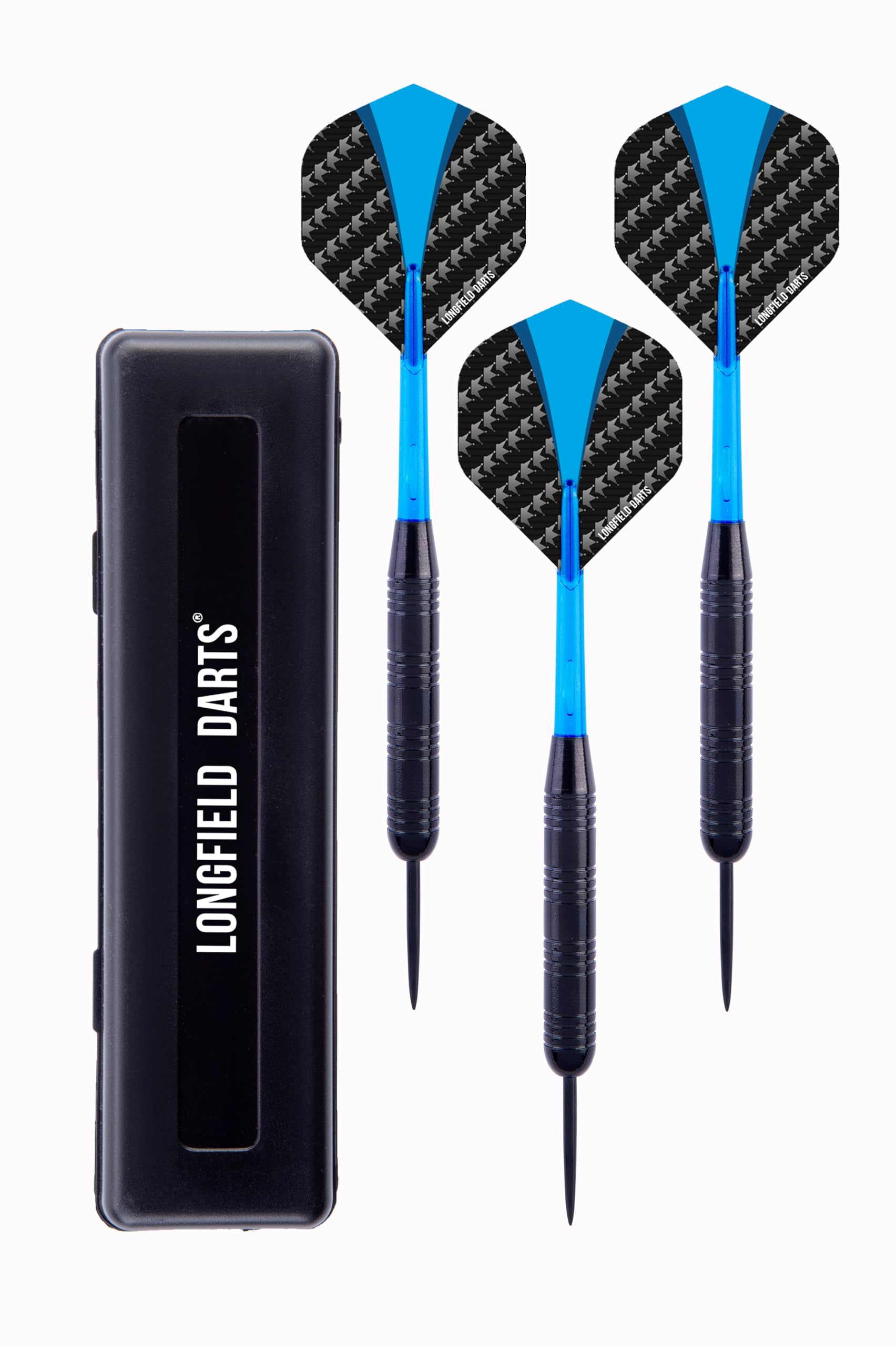 3 Semi-professional quality nickel-silver steel darts. silver barrel, black/red flight and black shaft. Supplied with a rigid protective case. 21 GR