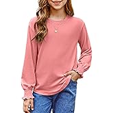 blibean Tween Girls Fall Shirts Casual Long Sleeve Tops Size 6-15 Years