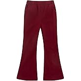 Noomelfish Girls Corduroy Flared Pant Fall Winter Bell Bottoms Trousers with Pockets (5-12 Years)