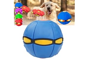 LKUJIOP Doggie Disc Ball with Lights | the Doggy Disc Ball | Flying Saucer Ball for Dogs | Ascribei Doggy Disc Ball | Self Moving Balls for Dogs | Airball - Interactive Ball for Dog Tree (6 Lights, Blue)
