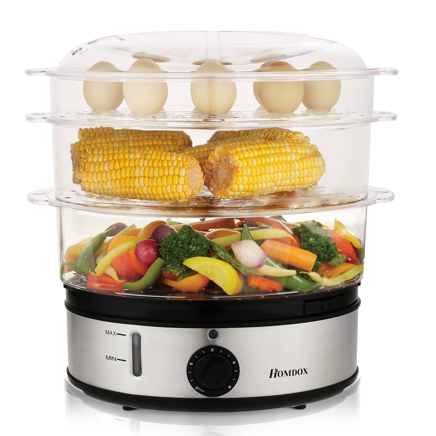 Homdox HM5159 Healthy Food Steamer with Timer,9.5 Quart and 800W