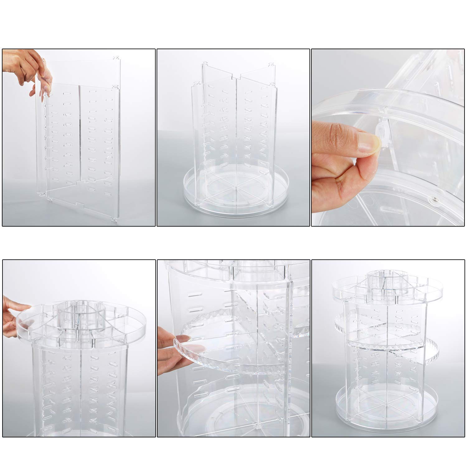 CECOLIC Organizador Maquillaje de 360 Grados, Almacenaje Cosmetica Almacenamiento Cosmético Estuche de Organizador Cajón de la Caja, Se Adapta a Las cremas, Pinceles, Barras de Labios