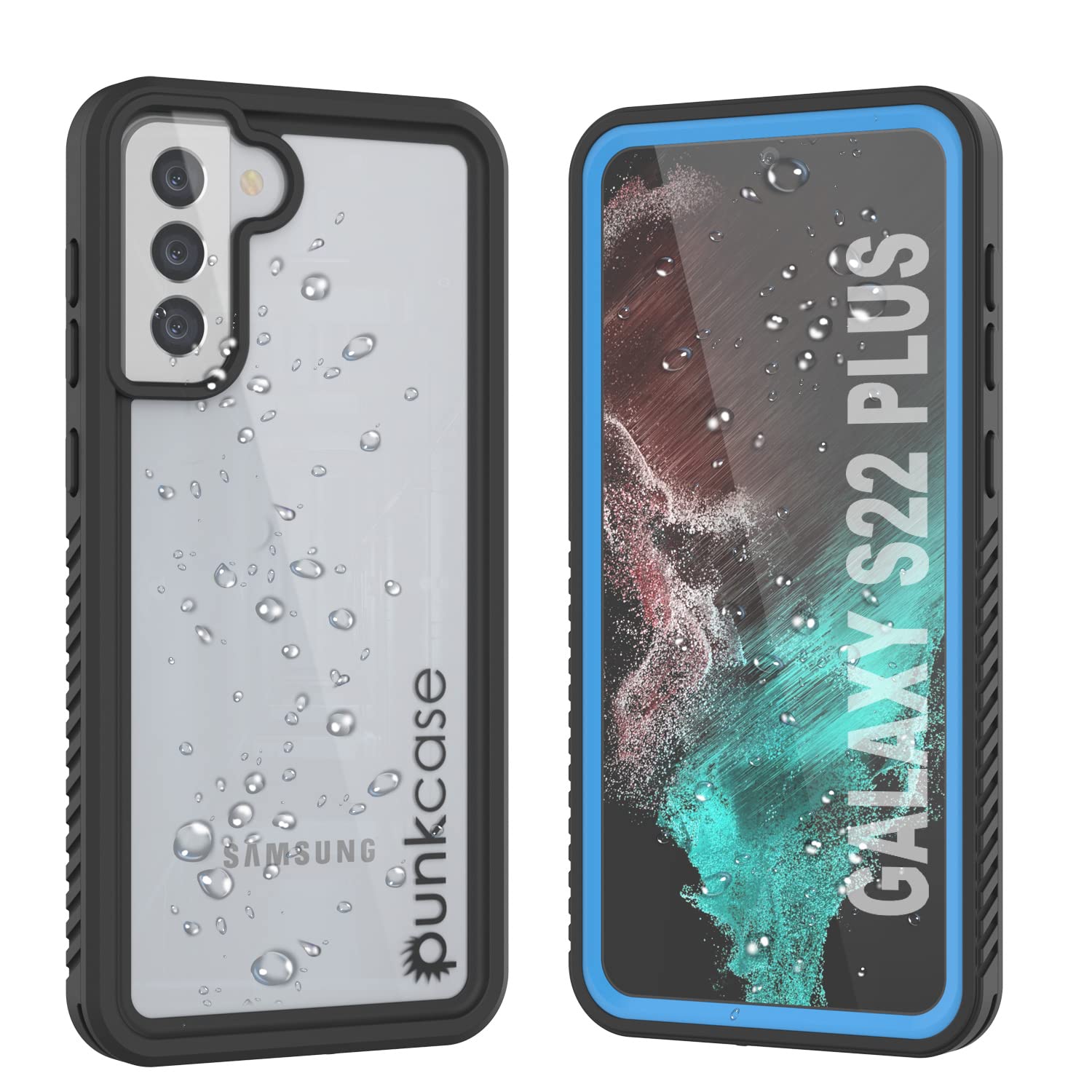 Punkcase Galaxy S22 Plus Waterproof Case [Extreme Series] [Slim Fit] [IP68 Certified] [Shockproof] [Dirtproof] [Snowproof] Armor Cover for Galaxy S22 Plus 5G (6.6") (2022) [Light Blue]