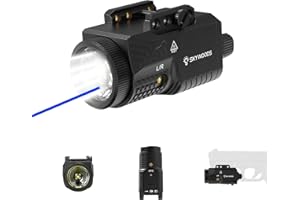 Skywoods Laser Light Combo - 1200 Lumens Blue Laser Beam Flashlight for Glock Handgun Picatinny 1913 Rail, Tactical Gun Laser and Weapon Light, USB C Rechargeable 1000mAh Battery, 3''*2''