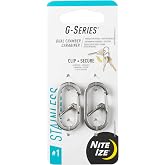 Nite IZE GS1-11-2R6 G-Series Dual Chamber Carabiner, Size #1,Stainless Steel, 2 Count (Pack of 1)