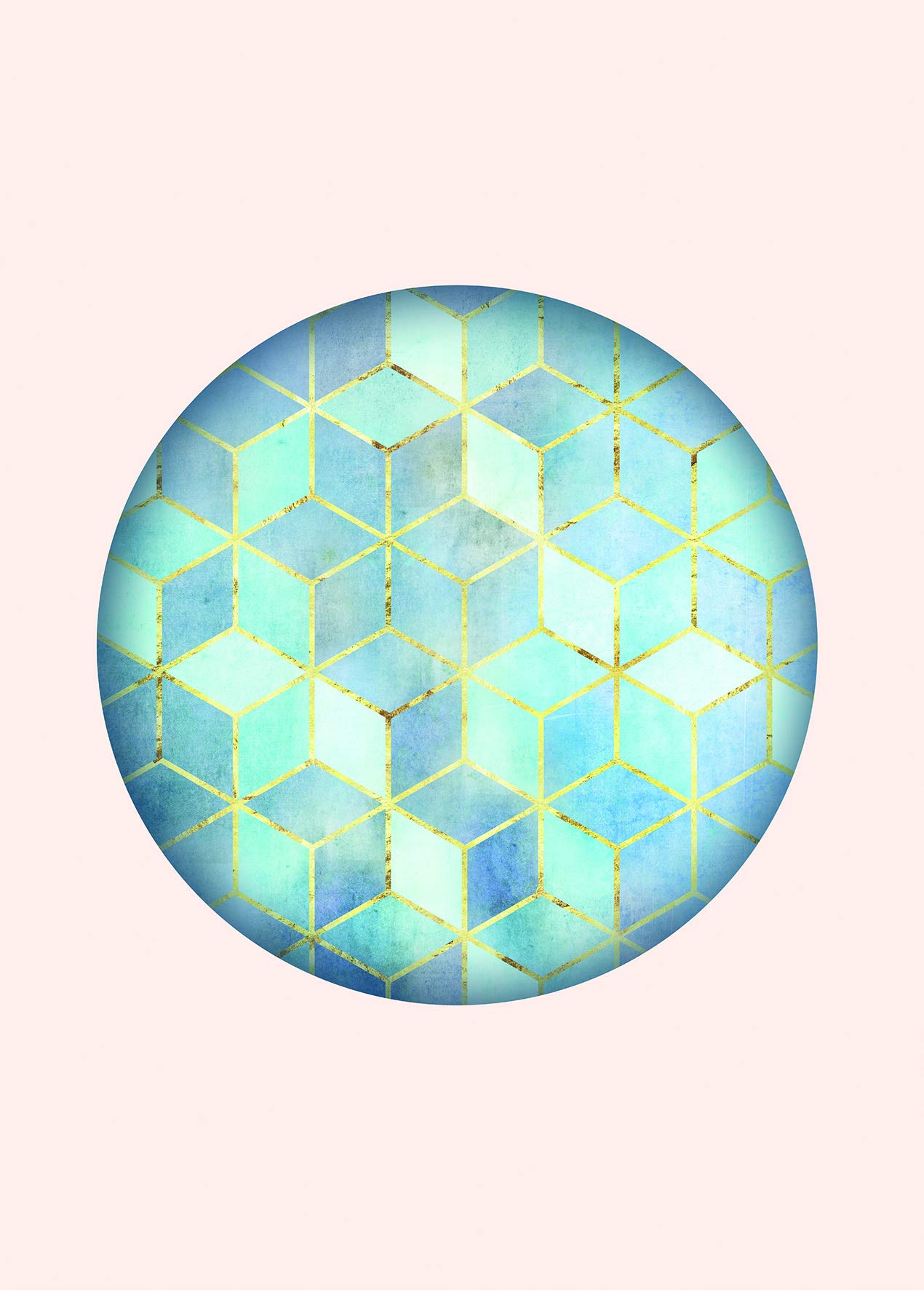 Komar Wall Picture | Mosaic Circle Azzuro | Poster Picture Living Room Bedroom Decoration Art Print | No Frame | P093B-50x70 | Size: 50x70 cm (Width x Height)