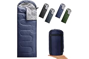 Petgin Envelope Camping Sleeping Bag 3-4 Seasons Warm & Cold Weather,Lightweight,Waterproof,Portable for Adults & Kids - Camp