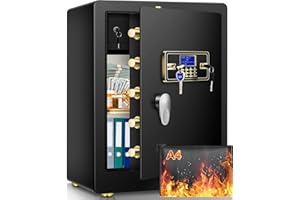 THMOSZ 4.8 Cu ft Extra Large Home Safe Fireproof Waterproof, Fireproof Safe with Fireproof Documents Bag, Programmable Keypad and Inner Lock Box, Security Safe Box for Home Firearm Medicine Valuables