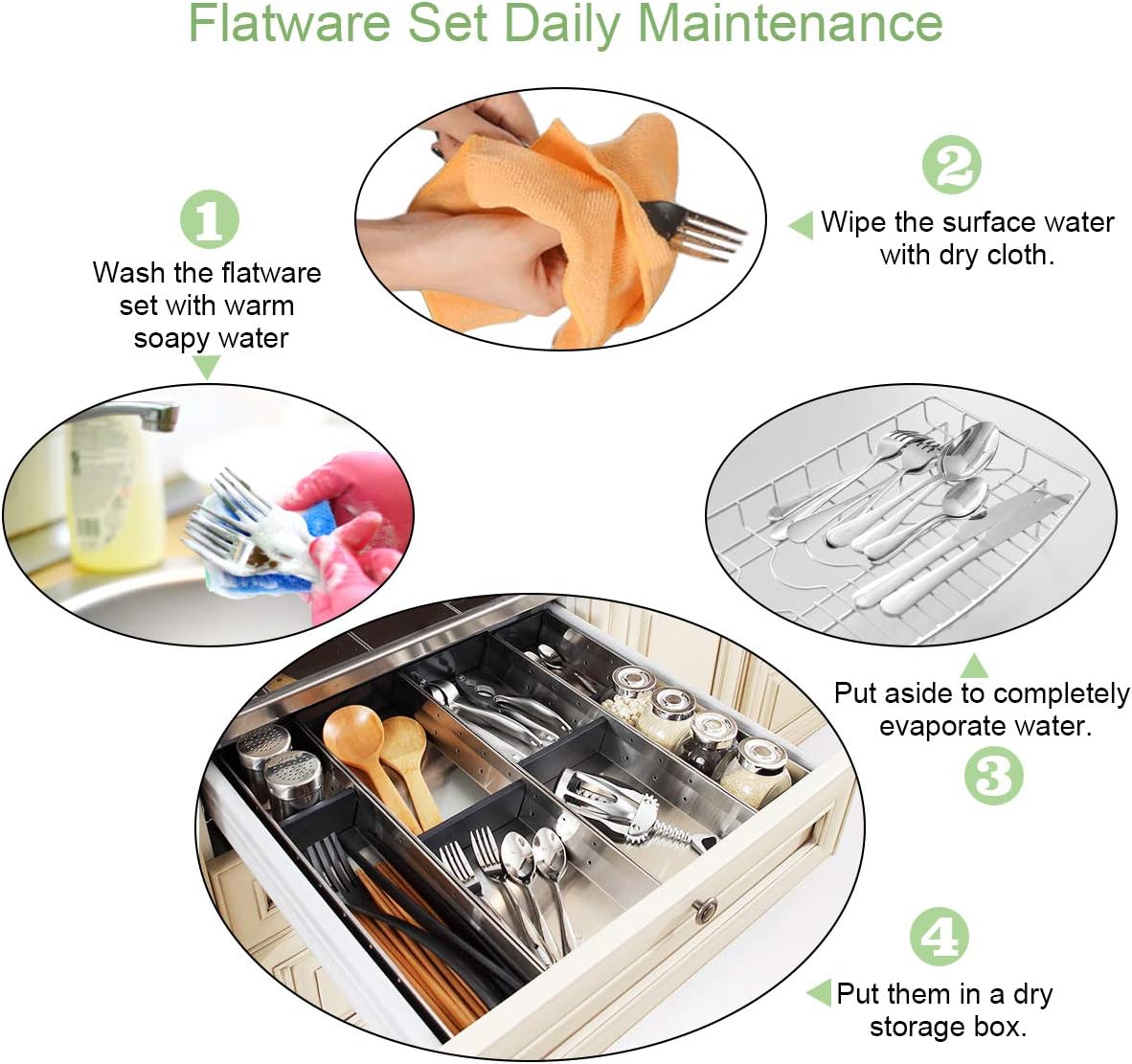  | Silverware Set, 20 Pieces Flatware Cutlery Set ENLOY Stainless Steel Utensils Service for 4, Heavy Duty Gift and Dishwasher Safe, Mirror Polished Dinner Knife, Fork, Spoon for Restaurant: Flatware Sets