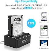 RSHTECH Dual Bay HDD Docking Station USB 3.0 Type-C/A 2.5/3.5 SATA SSD HDD Clone view 2
