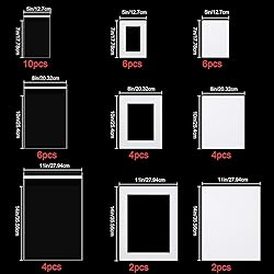 12 Sets White Picture Mat Set, 5 x 7 Inch, 8 x 10