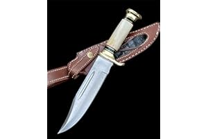 POSHLAND Custom Handmade D2 Steel 12.5 Inches Hunting Knife - Perfect Grip Bone Handle with Brass fitting (REG-225)