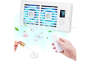 Register Booster Fan Fits 4" x 10" Register Holes, 10-Speed Smart Thermostat AC Vent Fan with Timer Setting and Aroma Functio