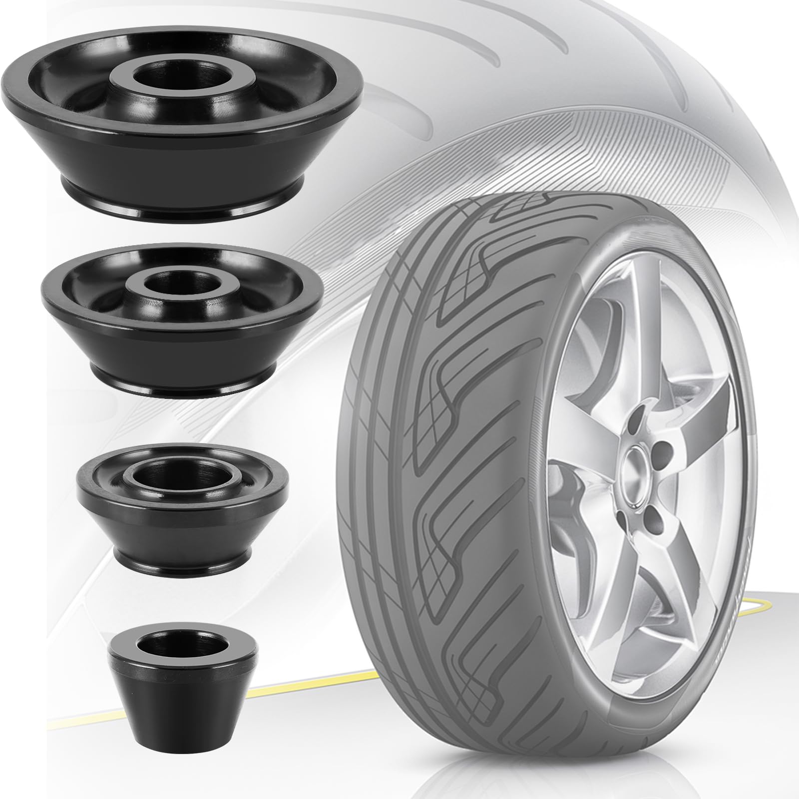 Photo 1 of Wheel Balancer Cone 36mm Universal Wheel Balancer Adapter Cone Set 4pcs Tire Balancing Machine Cones Set Cone Size 1.77-5.39 Inches