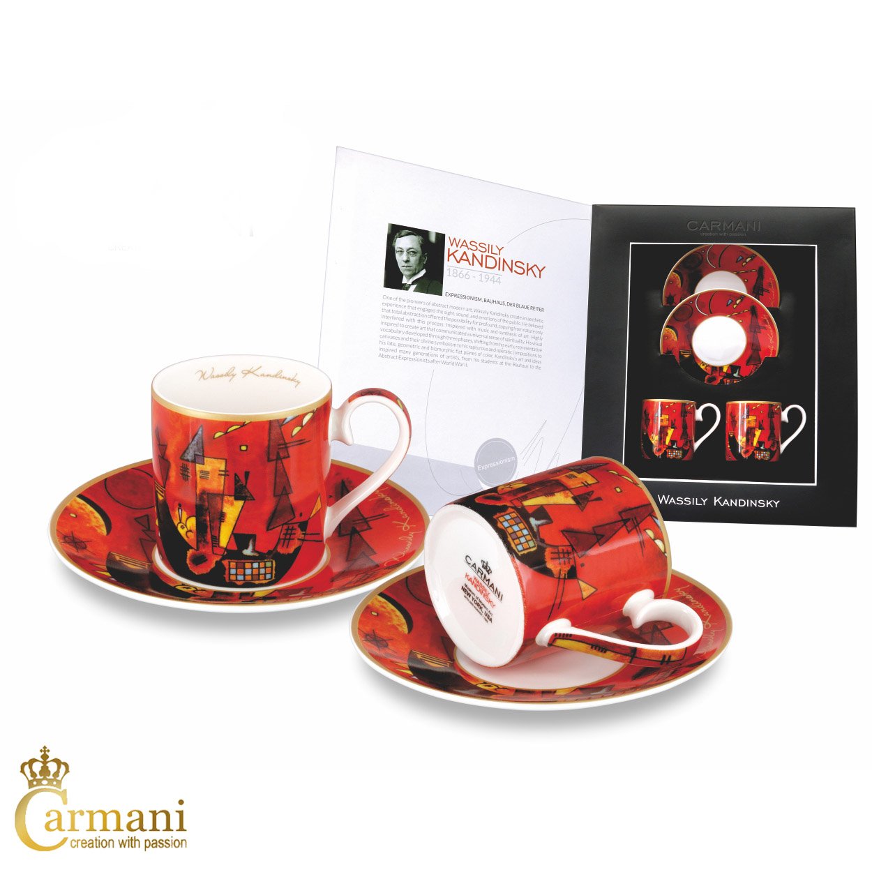 CARMANI - 2-Pieces Espresso Set with Wassily Kandinsky"with and Against" 100ml