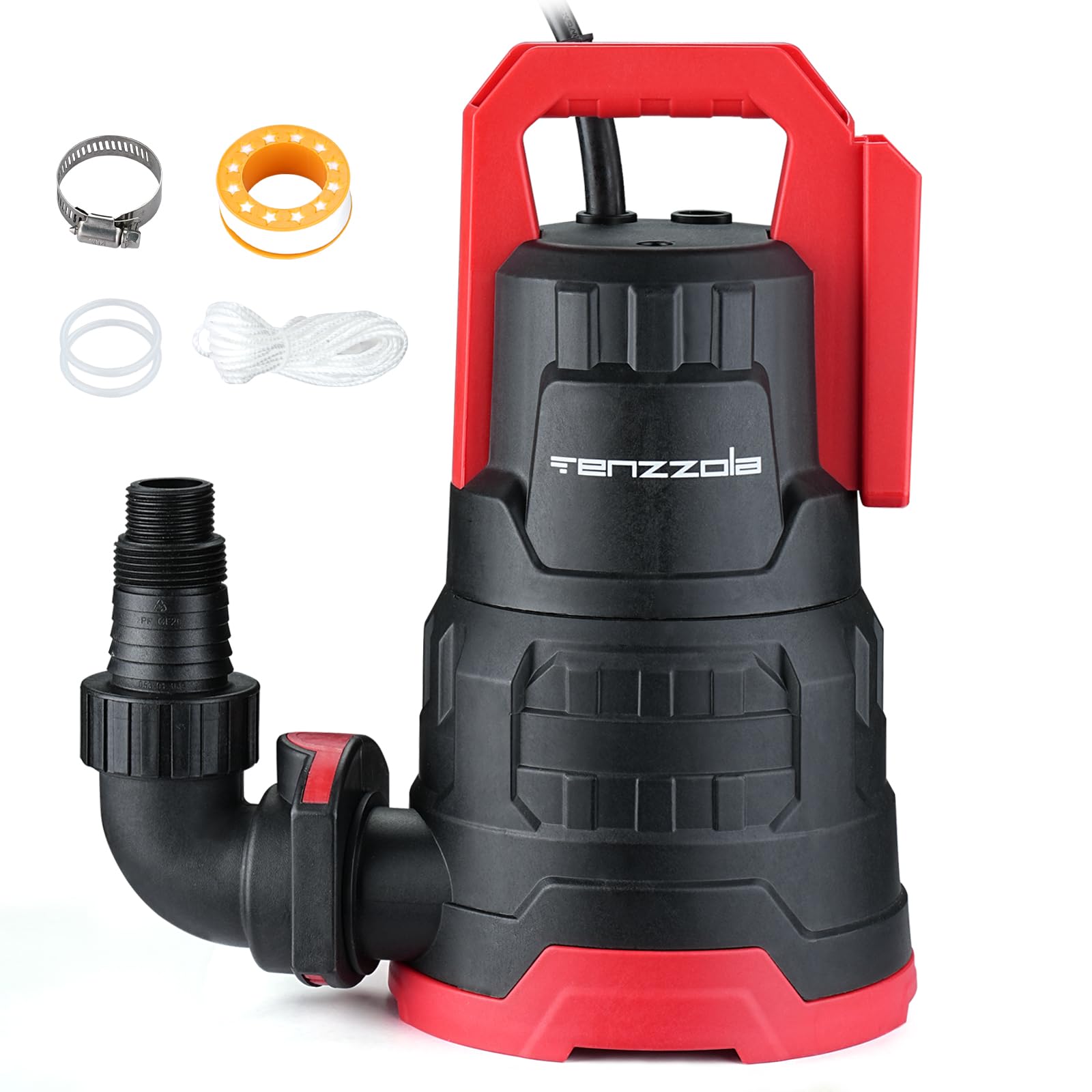 View 1 of ***(PARTS ONLY/ MAJOR DAMAGE/ NON FUNCTIONAL)***
Tenzzola Sump Pump, 1 HP 3960GPH Submersible Utility Water Pump, Thermoplastic Portable Electric Water Removal Transfer Pump with 16.4FT Cord for Swimming Pool Basement Garden Pond Tubs Draining