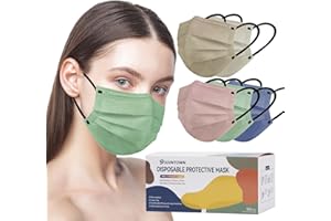 Jointown Disposable Face Mask - 3 Ply Protection Face Masks, 50 Pack Morandi