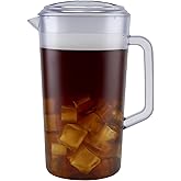 G.E.T. Heavy-Duty 1 Gallon Plastic Pitcher with Lid, Clear, BPA Free
