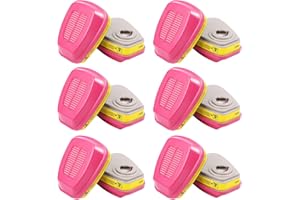 VOCITXI 12 PCS(6 Pair) 60923 Respirator Cartridges - Particulate Filters Helps Protect Against Organic Vapors, Acid Gases Compatible with Half and Full Face Pieces 6200 6800 FF400 Series