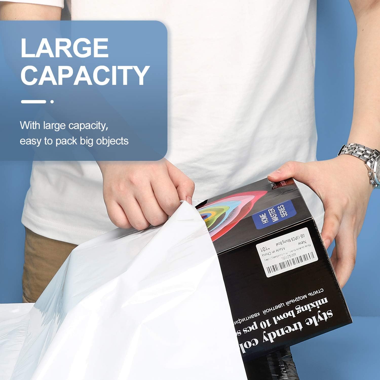 Metronic 100pack 10x13 Inch White Poly Mailers Shipping Mailing Envelopes Bags 2 Mil Thick, Packing : Office Products