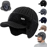 Torocky Coldshield Trapper, Rocky Coldshield Trapper, Men Fur-Lined Warm Stylish Baseball Beanie with Brim & Ear Flaps