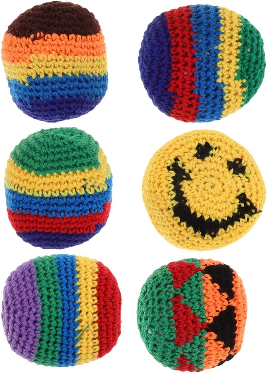 Gadpiparty 6pcs Hacky Sack Ball, Woolen Yarn Kids Sandbag Toy Assorted Colors Indoor Outdoor Game Toy for Kids Fun Earthbag Playing Toy for Yard School Party Favor