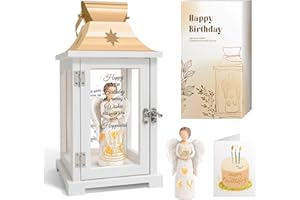 Homazing 70th Birthday Gifts for Women, 70th Birthday Angel Figurine Lantern, 70 Year Old Birthday Decorations for Women 70th Bday Gifts Idea for Mom, Sister, Friends Turning 70 Present