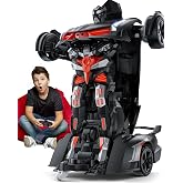 Veeniix V992 1:14 Scale 2-in-1 Transform RC Robot Car Toy, Gray | Gesture Sensing, Auto Deformation, LED Lights, Sound, 2 Batteries 60 Min Play, Durable ABS, Birthday Gift for Kids Ages 6-12