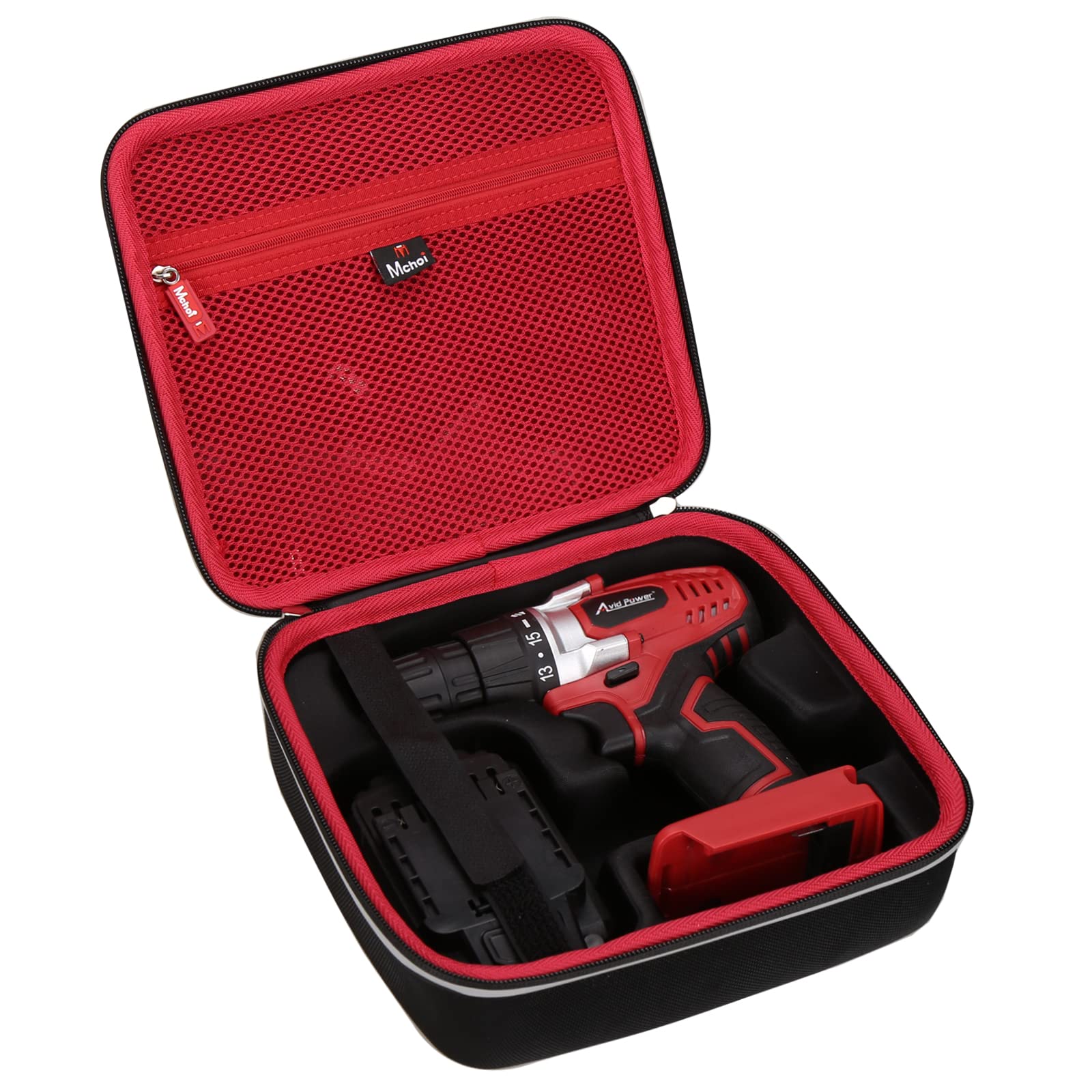 Mchoi Hard Portable Case Fits for A-viD 20V MAX Lithium Ion Cordless Drill Set, 3/8 inches Keyless Chuck, 16 Position and 22pcs Drill/Driver Bits, Case Only
