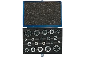 Greenfield Threading 403595 Hexagon Rethreading Die Set, Carbon Steel, Uncoated (Bright) Coating, Right Cut, 20-Piece