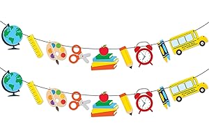KatchOn, Back To School Banner for Back To School Decorations - Large, 10 Feet, No DIY | Apples Paper Garland for First Day of School Classroom Decorations Party Supplies | Back To school Garland for Classroom Décor
