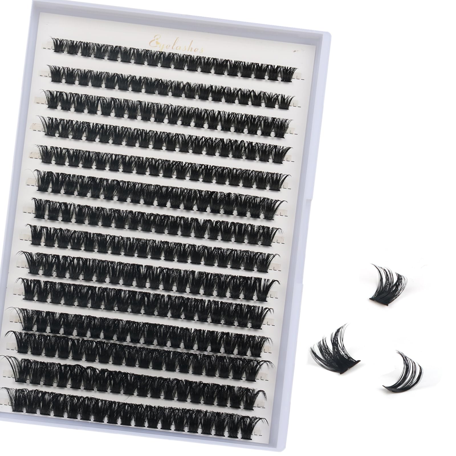FANDIQ D Curl Cluster Lashes, Natural Fluffy Individual Eyelash Extensions 252PCS, 8-16mm Mix — image 1