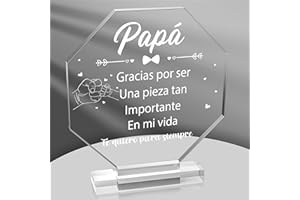 Yopyame Dad Gifts Acrylic Plaque - Regalos para Papá Acrylic Gift Keepsake Paperweight Gifts for Dad in Spanish Christmas Thanksgiving Father's Day Ideas Gifts for Dad Birthday from Son Daughter