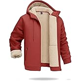 Boladeci Men's Sherpa Lined Hoodie Jacket Winter Warm Heavy Weight Zip Up Hooded Sweatshirt Thick Fleece Coats