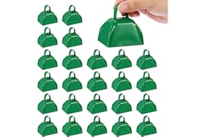 PATIKIL 24pcs Cow Bells for Football Games, 3inch Cowbells for Sporting Events Bulk Loud Noise Makers Metal Cow Bell with Han