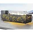NICESOUL 42'' Natural Gas/Propane Fire Pit Rectangular, Low Profile Firepits with Tank Table for Outside Patio, 50000 BTU Outdoor Fireplace with LED Lights Lamp for Backyard Garden, CSA, Dark Grey