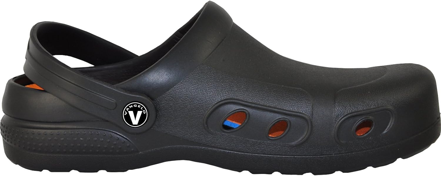 VANGELO Professional Slip Resistant Clog Men Work Shoe Nurse Shoe Chef Shoe Ritz Black White Lime Multi Colors -Order One Size Up: Shoes
