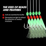 Luroad 6Pcs Sea Fishing Rigs 30 Hooks Mackerel Feathers Glow Beads Luminous Lure view 4