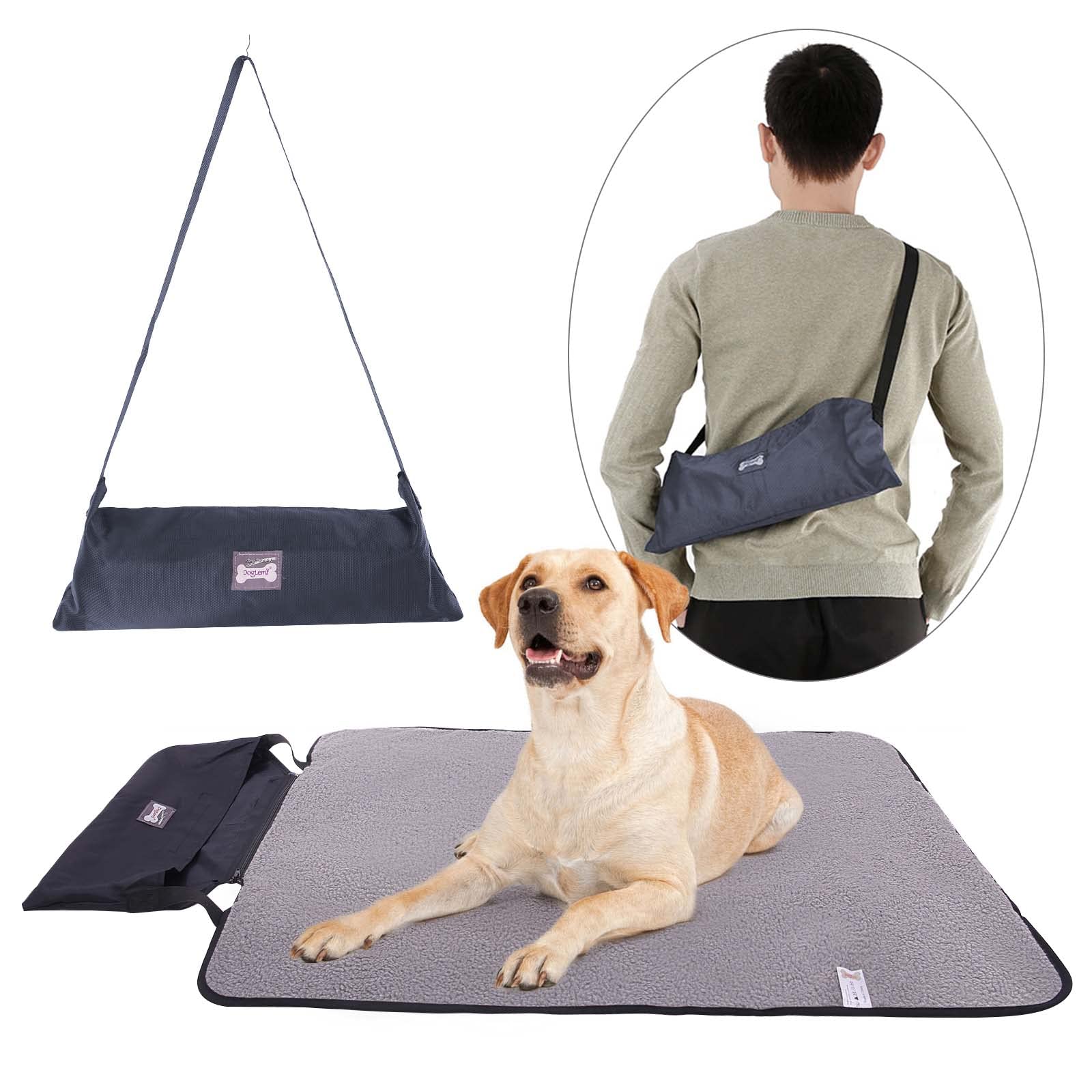 Photo 1 of ROZKITCH Outdoor Pet Dog Pad 39"x28" Portable Reversible Waterproof Sleeping Mat - Reusable Machine Washable Easy to Clean & Carry for Camping Travel - Sherpa for Small Medium Large Dogs Black